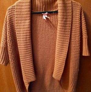 Derek Heart Tan Short sleeve cardigan size small